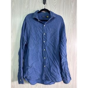 Polo Ralph Lauren Classic Fit Men's Blue Dot Print Button Down Shirt XL
